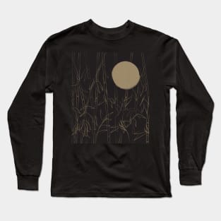 Golden Moon in Bamboo Forest Long Sleeve T-Shirt